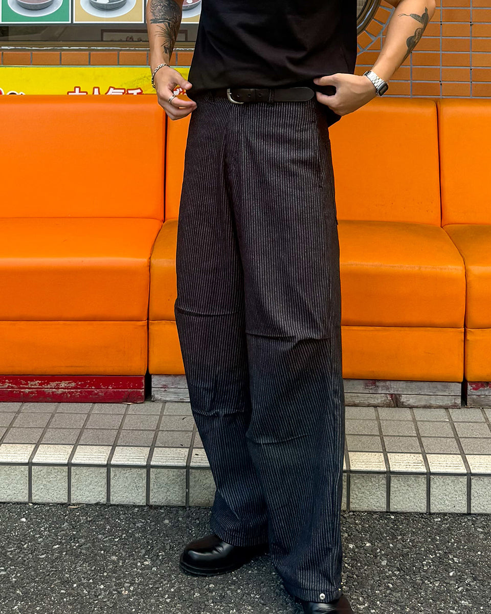 Snap Stripe Denim Pants