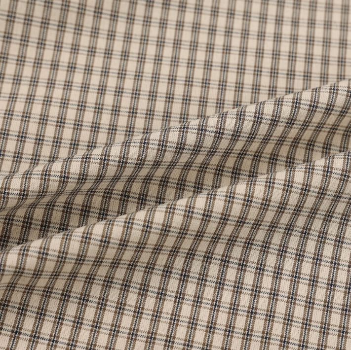 casual cropped check half shirt (4c)