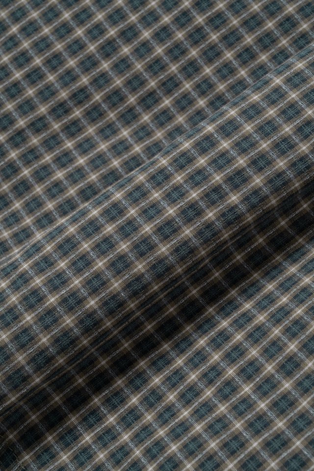 Linen Cropped Natural Check Shirt (2c)