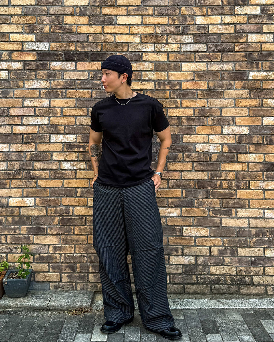 Snap Stripe Denim Pants