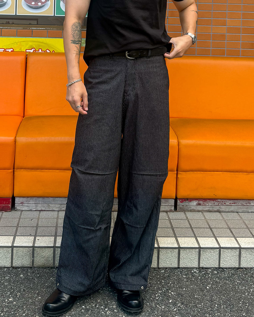 Snap Stripe Denim Pants