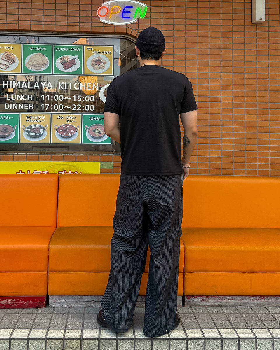 Snap Stripe Denim Pants