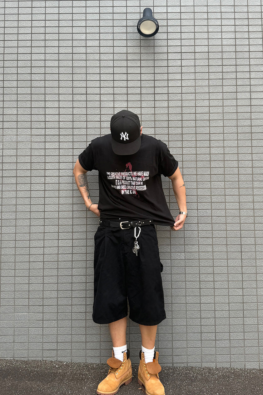 韓国ファッションメンズ　メンズファッション　ストリート系　クロップドＴシャツ　クロップＴシャツ　ハーフＴシャツ 夏コーデ