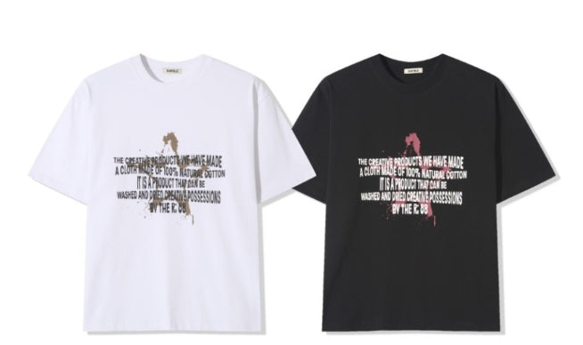 front star letternig half cropped t-shirt (2c)