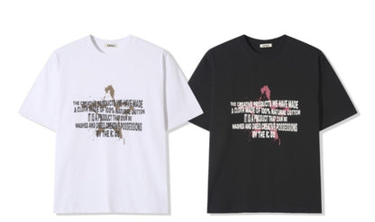 front star letternig half cropped t-shirt (2c)