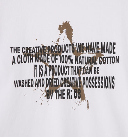 front star letternig half cropped t-shirt (2c)