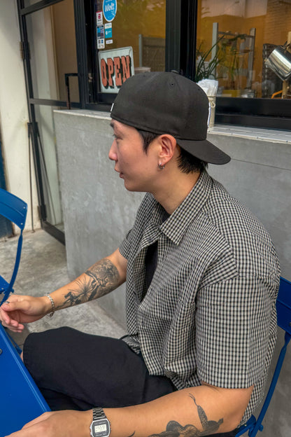 韓国ストリート　韓国メンズストリート　韓国メンズコーデ　ストリートコーデ　夏コーデ　クロップドシャツ