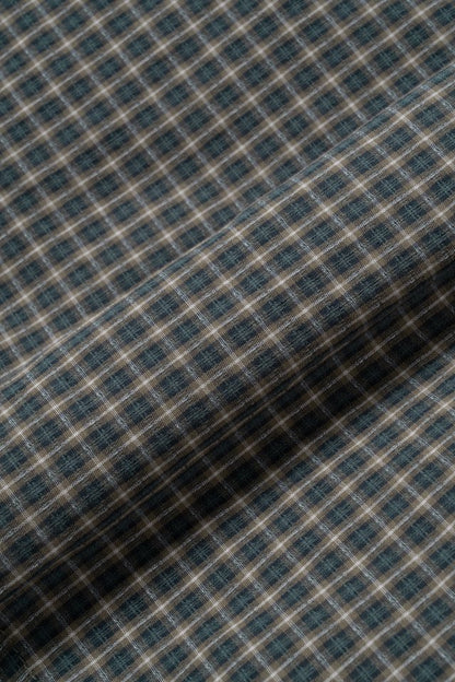 Linen Cropped Natural Check Shirt (2c)